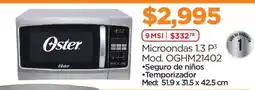 Chedraui Oster Microondas 1.3 P3 oferta