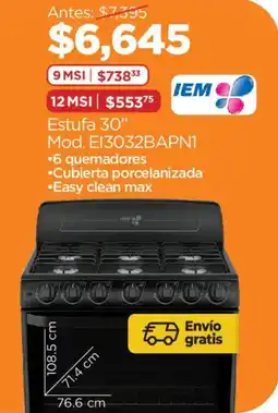 Chedraui Iem estufa 30" oferta