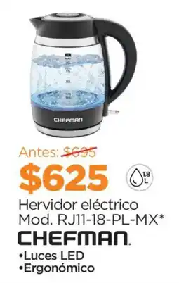 Chedraui chefman hervidor eléctrico oferta