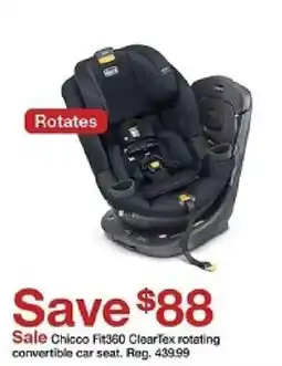 Target Chicco Fit360 ClearTex rotating convertible car seat oferta