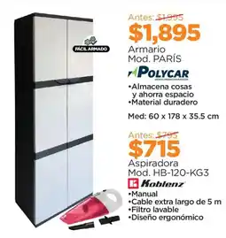 Chedraui Polycar armario mod. parís oferta