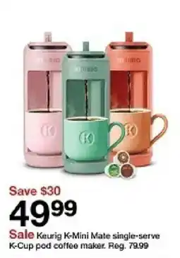 Target Keurig K-Mini Mate single-serve K-Cup pod coffee maker oferta