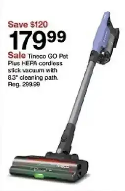 Target Tineco GO Pet Plus HEPA cordless stick vacuum oferta