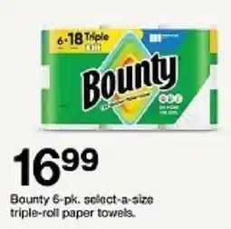 Target Bounty 6-pk. select-a-size triple-roll paper towels oferta