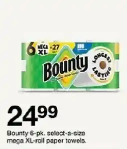 Target Bounty 6-pk. select-a-size mega XL-roll paper towels oferta