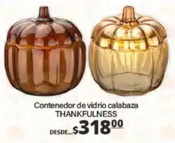 La Comer Thankfulness Contenedor de vidrio calabaza oferta