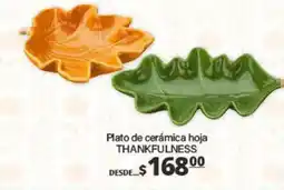 La Comer Plato de cerámica hoja THANKFULNESS oferta