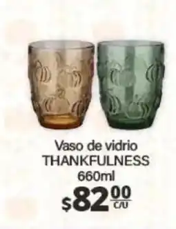 La Comer Vaso de vidrio THANKFULNESS oferta