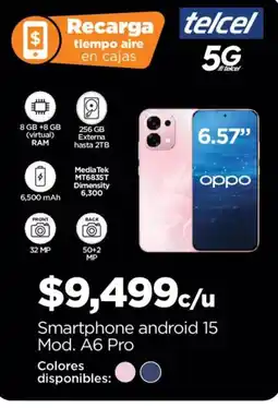 Chedraui oppo smartphone android 15 mod. a6 pro oferta