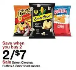 Target Select Cheetos, Ruffles & Smartfood snacks oferta