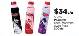 Chedraui Pedialyte suero coco, manzana, uva o fresa oferta