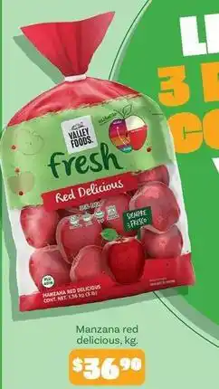 Soriana Híper Valley foods - manzana red delicious oferta
