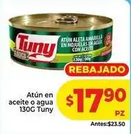 HEB Tuny - atún aleta amarilla en hojuelas en agua con aceite oferta
