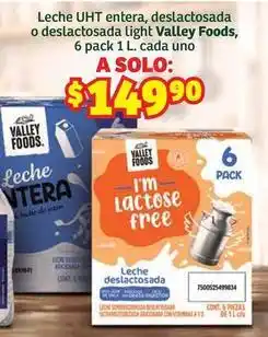 Soriana Híper Valley foods - leche uht entera, deslactosada o deslactosada light oferta
