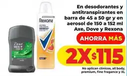HEB Rexona - desodorantes y antitranspirantes oferta