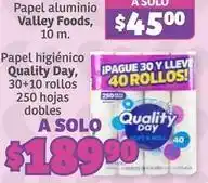 Soriana Híper Quality day - papel higiénico oferta