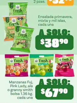Soriana Híper fresh Ensalada primavera, mixta y mil islas oferta