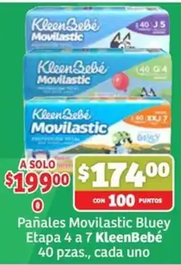 Soriana Mercado KleenBebé Pañales Movilastic Bluey Etapa 4 a 7 oferta