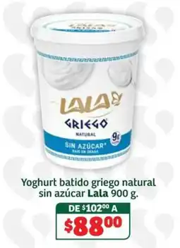 Soriana Súper Lala yoghurt batido griego natural sin azúcar oferta