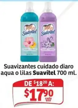 Soriana Mercado Suavitel suavizantes cuidado diario agua o lila oferta