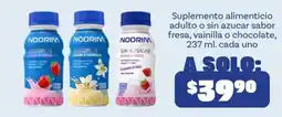 Soriana Híper Nodrim suplemento alimenticio adulto o sin azucar sabor fresa vainilla o chocolate oferta