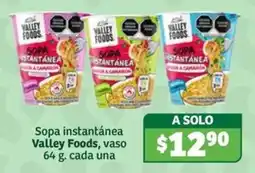 Soriana Súper Valley Foods sopa instantánea oferta