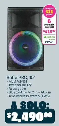 Soriana Híper Vios bafle pro, 15" oferta