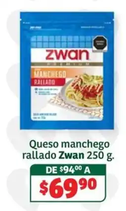 Soriana Súper Zwan queso manchego rallado oferta