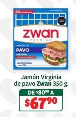 Soriana Súper Zwan jamón de pavo virginia oferta