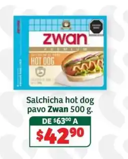 Soriana Súper Zwan salchicha hot dog pavo oferta