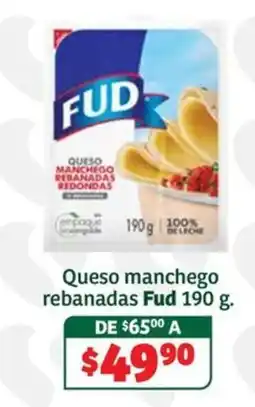 Soriana Súper Fud queso manchego rebanadas oferta