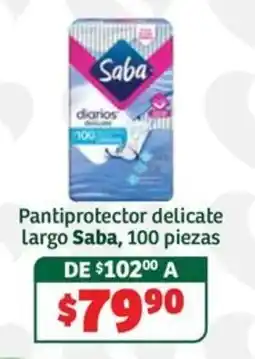 Soriana Súper Saba pantiprotector delicate largo oferta