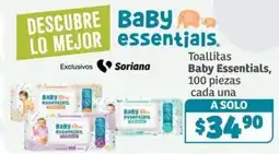 Soriana Súper Baby essentials Toallitas 100 piezas cada una oferta