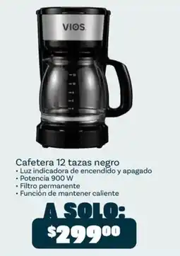 Soriana Híper Vios cafetera 12 tazas negro oferta