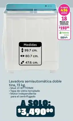 Soriana Híper Falabella Lavadora semiautomática doble tina oferta