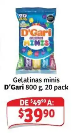 Soriana Mercado D'Gari gelatinas minis oferta