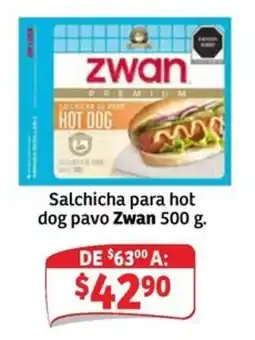 Soriana Mercado Zwan salchicha para hot dog pavo oferta