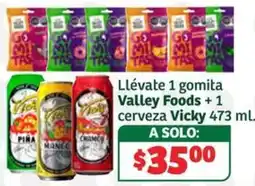 Soriana Súper Go Mi Tas + Valley Foods + cerveza Vicky oferta