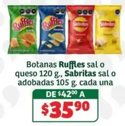 Soriana Súper Botanas Ruffles sal o queso Sabritas sal o adobadas oferta