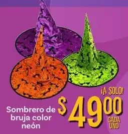 Soriana Mercado Sombrero de bruja color neón oferta
