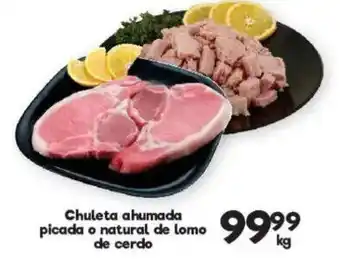 Chuleta ahumada picada o natural de lomo de cerdo