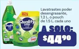 Soriana Híper Quality day Lavatrastes poder desengrasante oferta