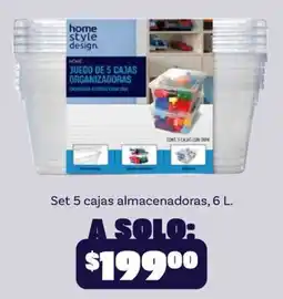 Soriana Híper home style design juego de 5 cajas organizadoras oferta