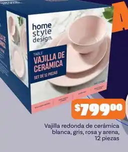 Soriana Híper home style design vajilla de cerámica oferta