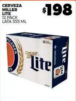 Merco Miller - cerveza lite 12 pack lata 355 ml oferta