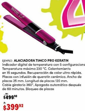 DelSol Plancha de pelo cerámica timco oferta