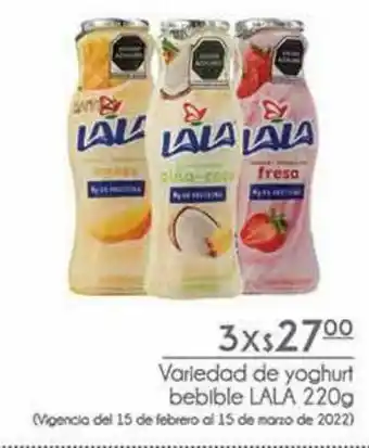 Fresko Variedad de yogurt bebible lala 220g x3 oferta