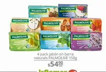 4 pack jabón en barra palmolive naturals 150g