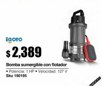 Sodimac Homecenter Bomba sumergible 1 hp 127 v c/flotador oferta
