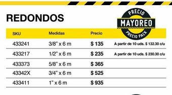 Sodimac Homecenter Redondo 3/8" oferta